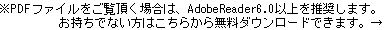 PDFt@C䗗ꍇ́AAdobeReader6.0ȏ𐄏܂BłȂ͂炩疳Ń_E[hł܂B